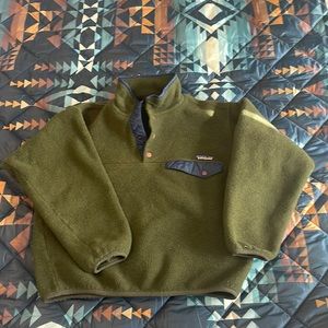 COPY - Vintage Patagonia 1/4 snap green/blue fleece.